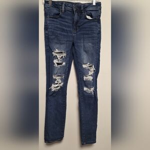 American Eagle Distressed Size 6 Short Next Level Stretch High Rise Jegging.